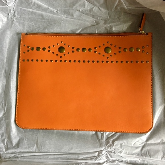 Frye Handbags - FIRM / NWT Frye harness stud pouch orange leather